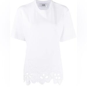 Victoria Beckham White Floral Cutout Top